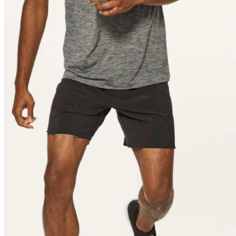 Men Lululemon Surge Short *7" Lined Black Size Small Running Activewear Athletic